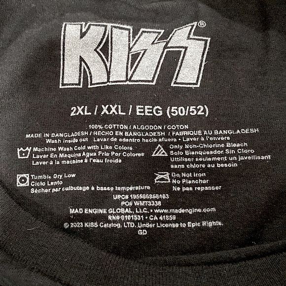 Rock Band KIZZ NWT MENS Black Graphic Short Sleeve T-shirt. SIZE 2XL - Picture 6 of 8